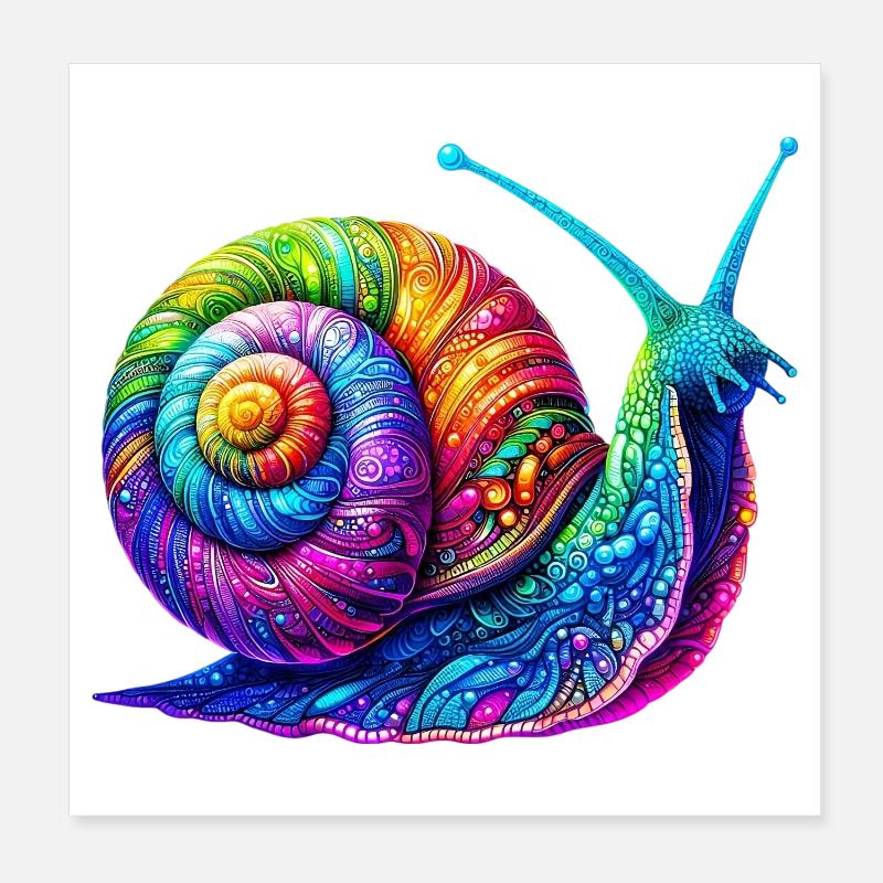 Snail Poster 8" x 8" (20x20 cm)