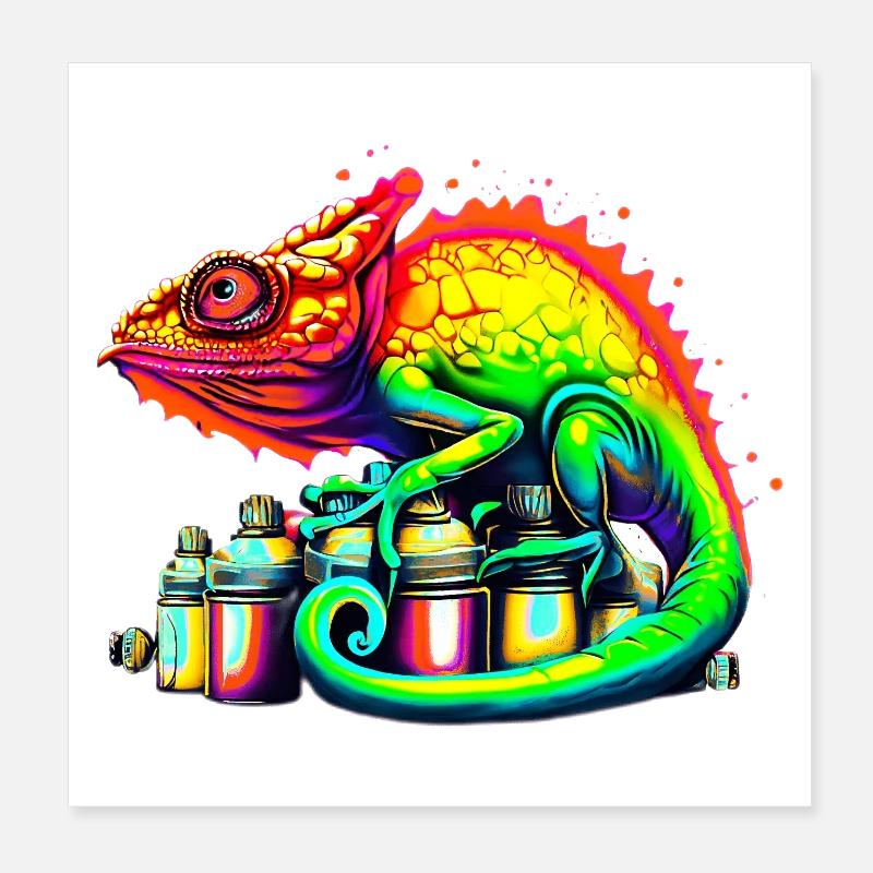 Chamäleon Poster 20x20 cm