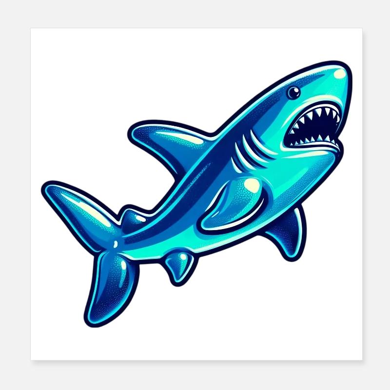 Requin Poster 20 x 20 cm