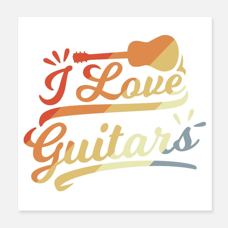 Guitar Love Poster 8" x 8" (20x20 cm)