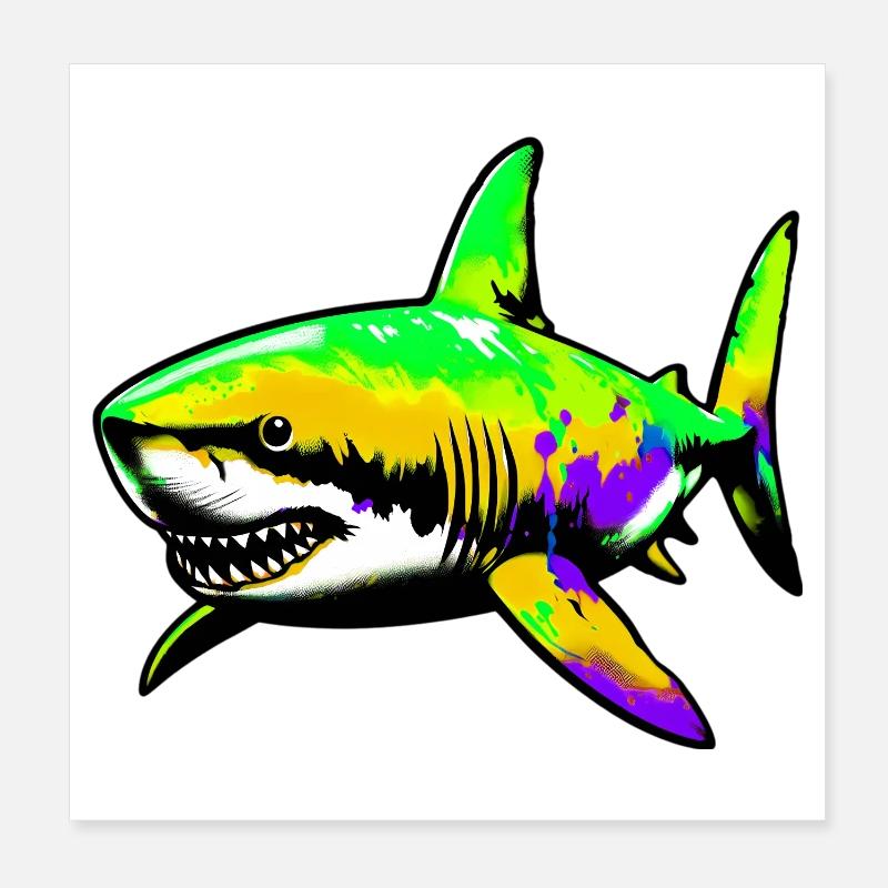 Requin Poster 20 x 20 cm