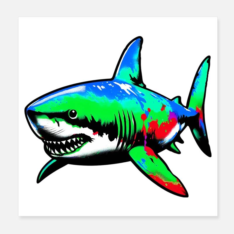 Requin Poster 20 x 20 cm