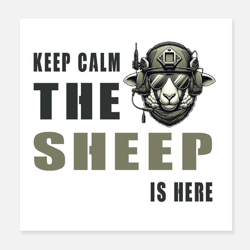 Schaf – Keep Calm Design Poster 20x20 cm