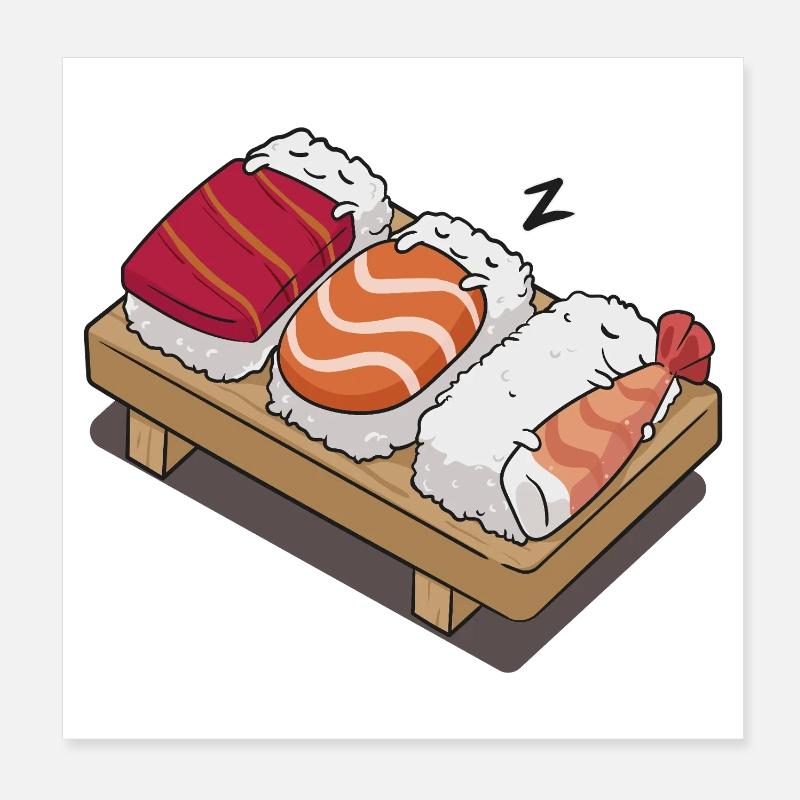 Sushi dormir Poster 20 x 20 cm