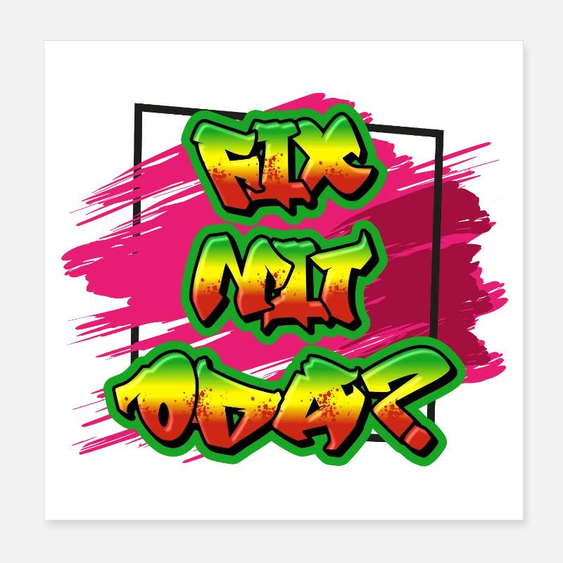 Graffiti Inspired Paint Sprayer Design, Dialect Poster 8" x 8" (20x20 cm)
