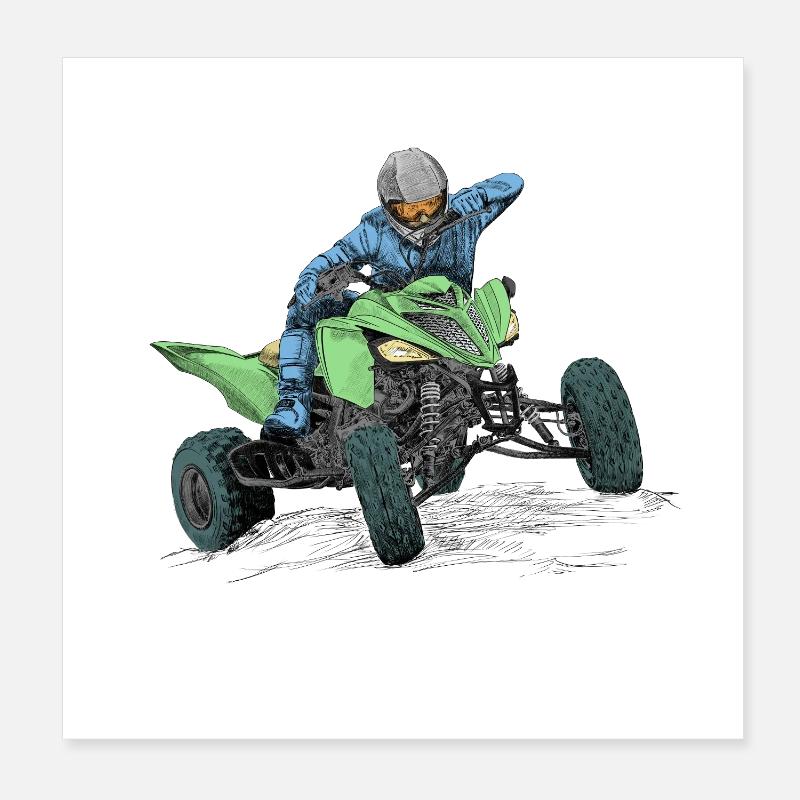 quad bike Poster 8" x 8" (20x20 cm)