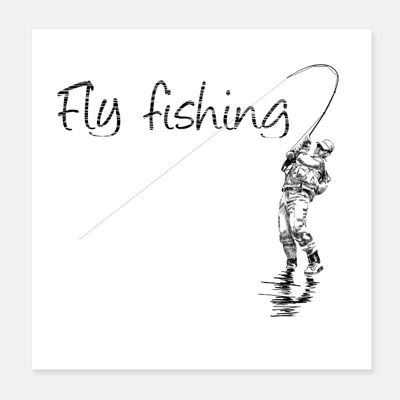 Fly fishing Poster 8" x 8" (20x20 cm)