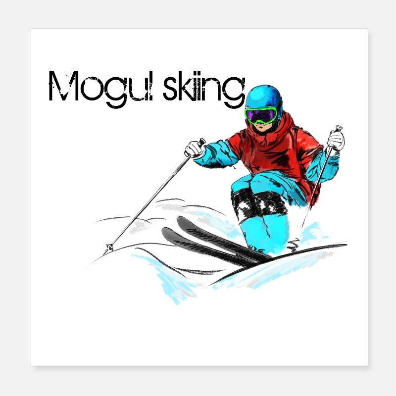 Ski de bosses Poster 20 x 20 cm