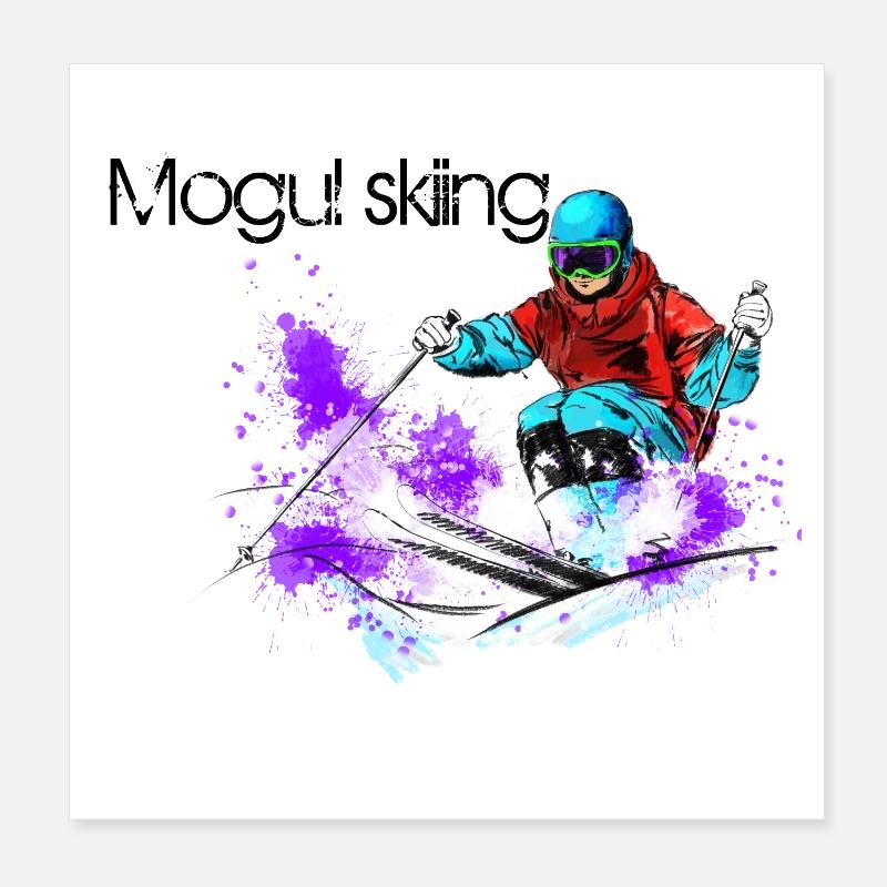 Mogul skiing Poster 20x20 cm