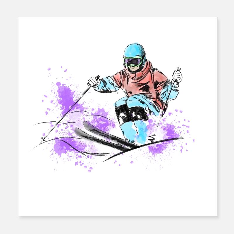 Ski de bosses Poster 20 x 20 cm