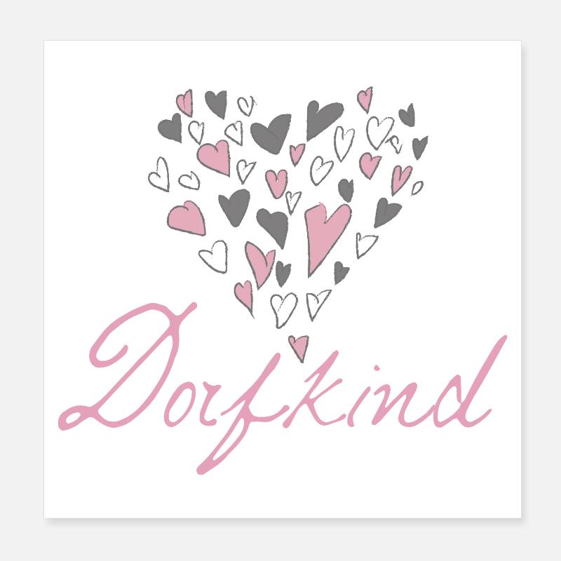 Dorfkind Poster 20x20 cm