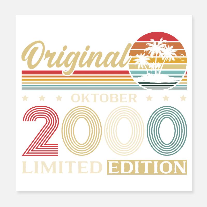 25e anniversaire Original Octobre Année 2000 Poster 20 x 20 cm