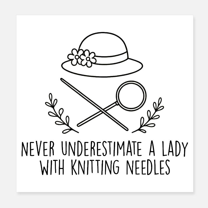 Miss Marple Never understimate a lady Poster 8" x 8" (20x20 cm)