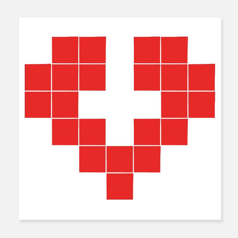 Pixel Heart Suisse Drapeau Poster 20 x 20 cm