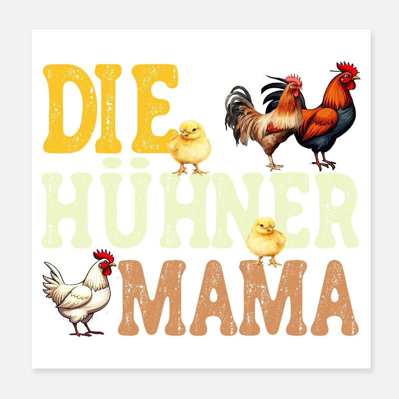 Die Hühner Mama Muttertag Mutterschaft Mama Poster 20x20 cm