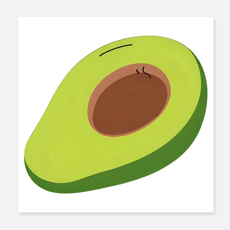Avocado Halbschnitt Illustration Poster 8" x 8" (20x20 cm)