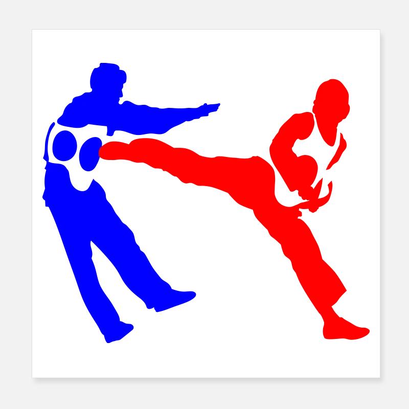 Combative silhouettes contrast Poster 8" x 8" (20x20 cm)