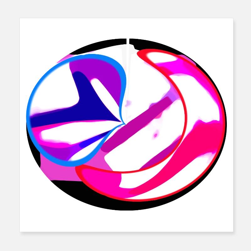Neon Swirl Abstract Poster 8" x 8" (20x20 cm)
