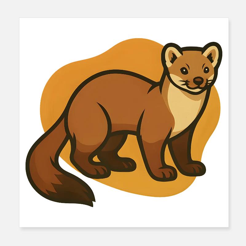 Illustration de martre douillette Poster 20 x 20 cm