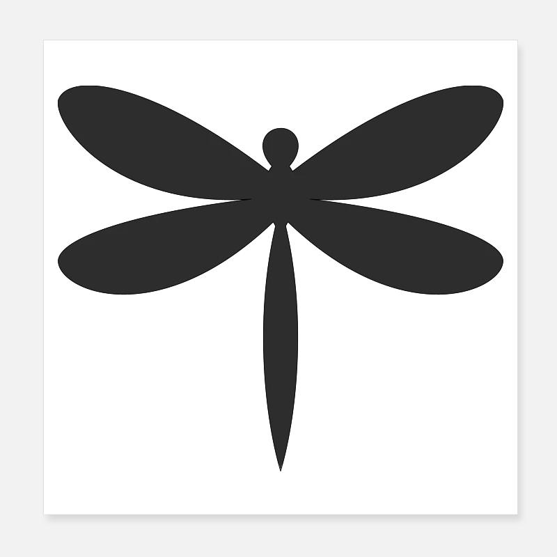 Silhouette de la Libellule Poster 20 x 20 cm