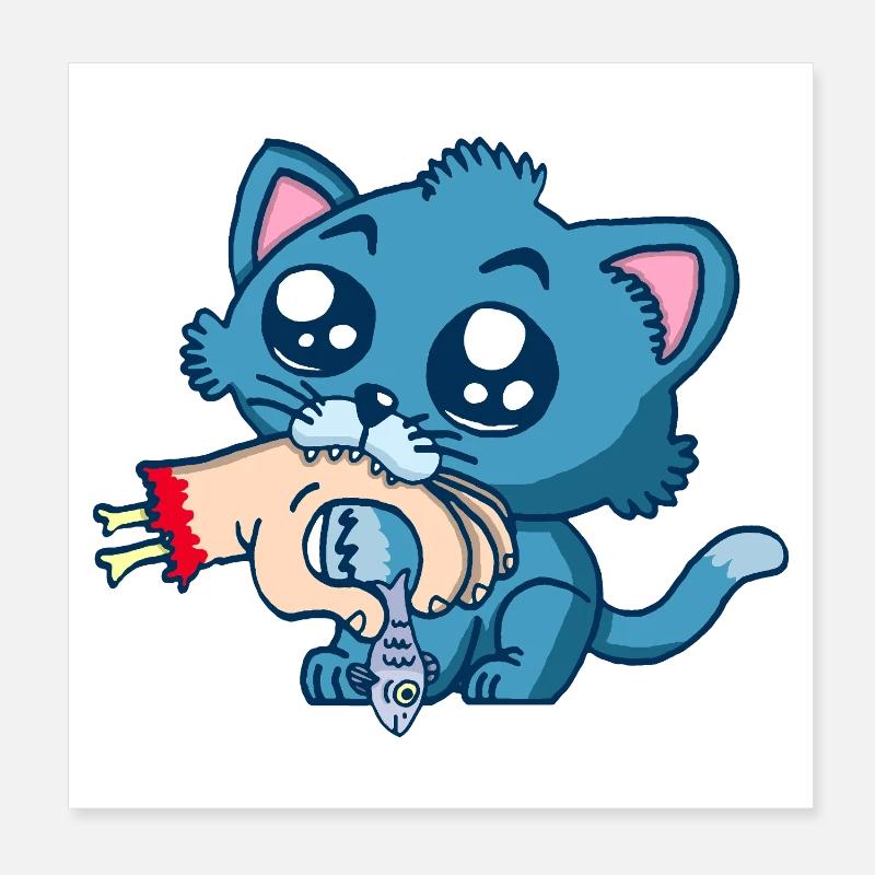 Gourmet kitten Poster 8" x 8" (20x20 cm)