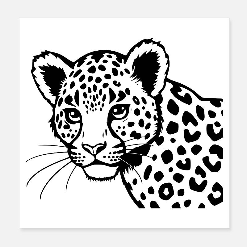 Leopard schwarz Geschenk Weihnachten  Poster 20x20 cm