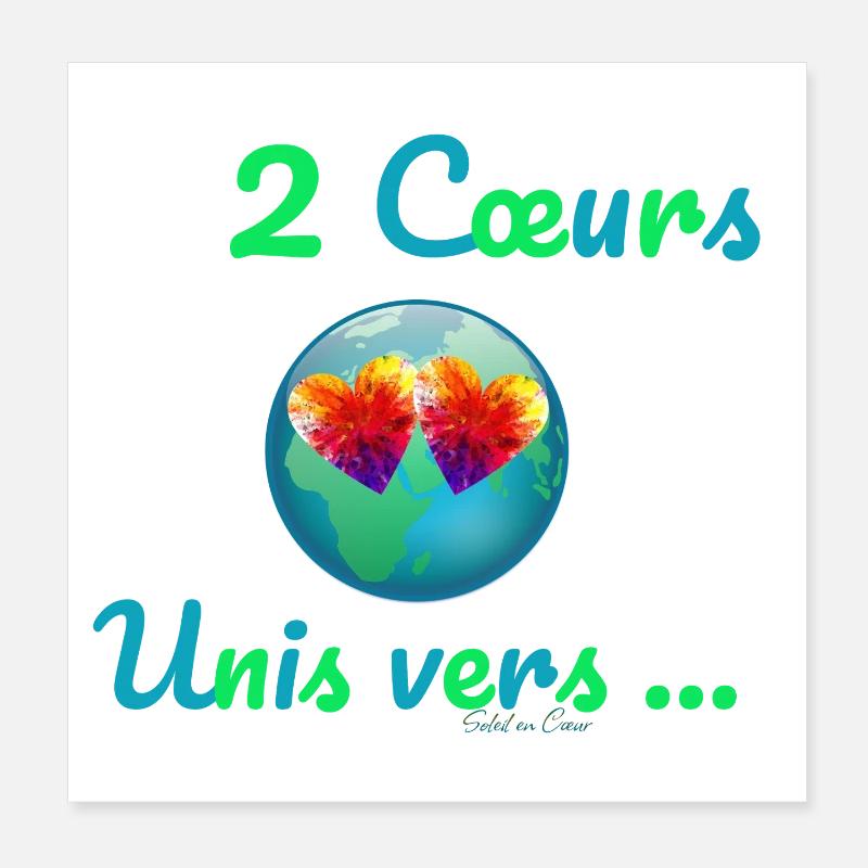 2 Cœurs Unis vers… Poster 20 x 20 cm