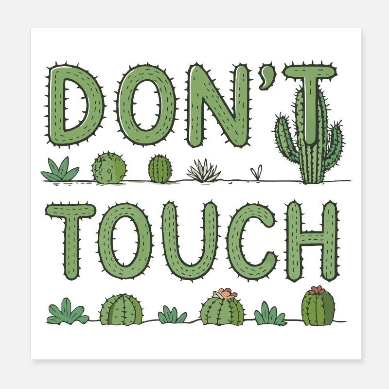 Ne Pas Toucher — Cactus Vert Poster 20 x 20 cm