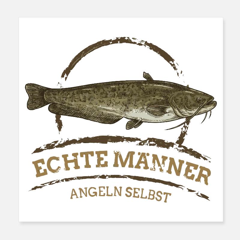 Real Men Catching Catfish Poster 8" x 8" (20x20 cm)