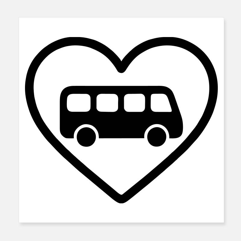 Heart Bus Driver Poster 8" x 8" (20x20 cm)