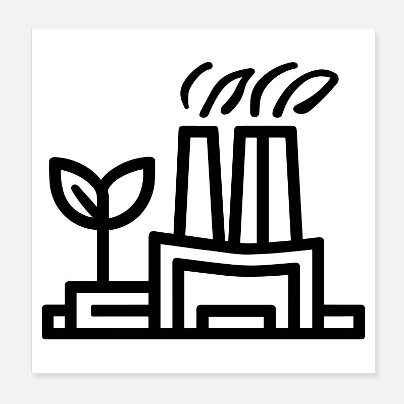 Umweltfreundliche Fabrik Poster 20x20 cm