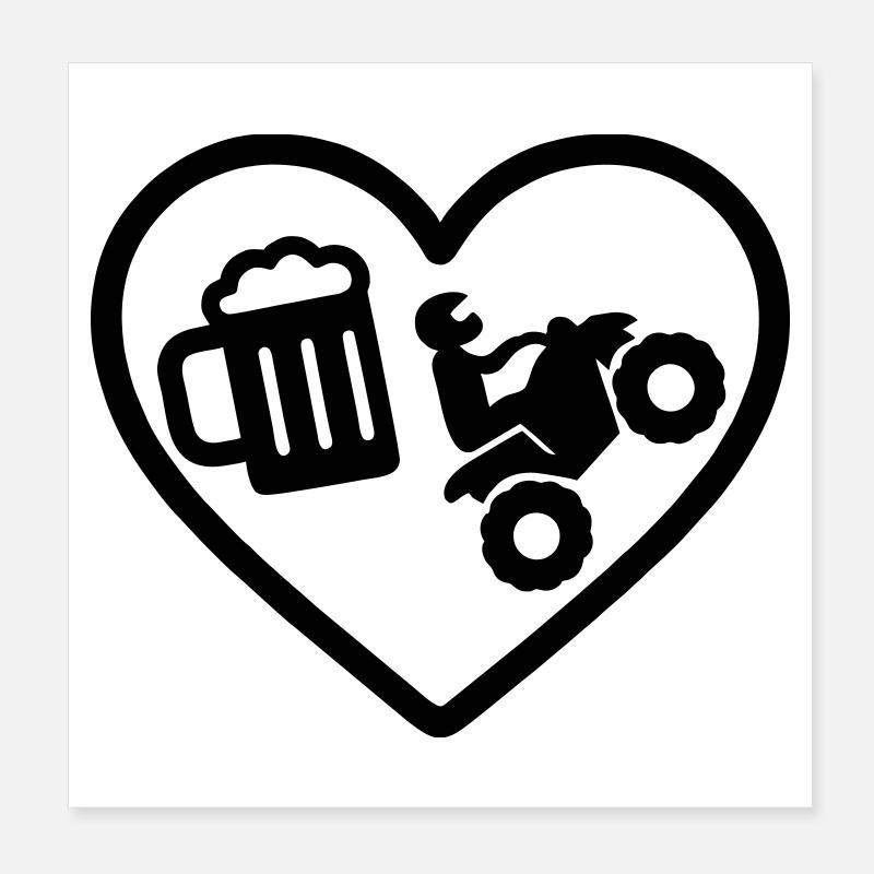 Heart Quad Bier Poster 20x20 cm