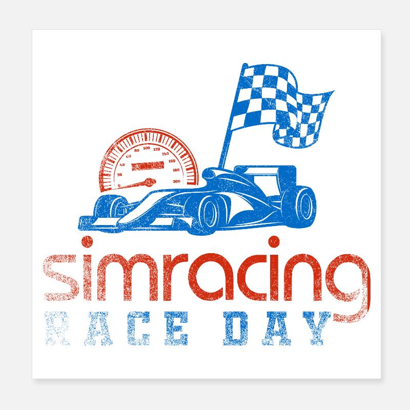 Sim Racing Race Day Poster 8" x 8" (20x20 cm)