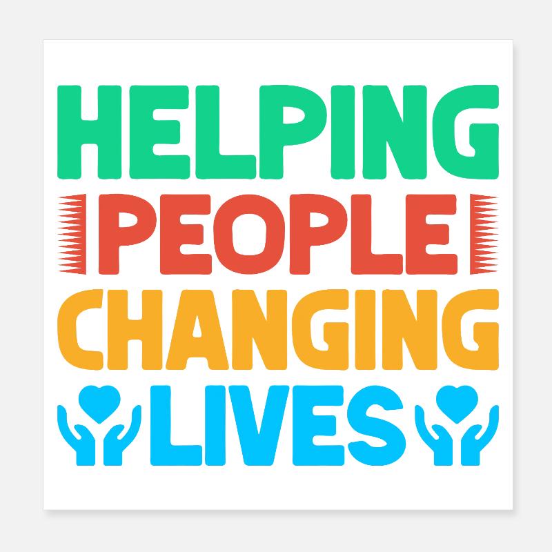 Appréciation des bénévoles Aider les personnes en évolution Poster 20 x 20 cm