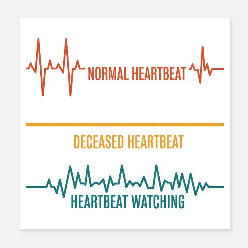 Variations du battement cardiaque Pression - Poster 20 x 20 cm - blanc