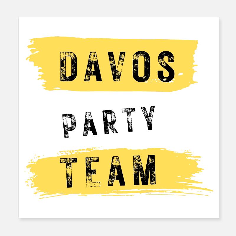 Équipe de fête de Davos Après Ski Poster 20 x 20 cm