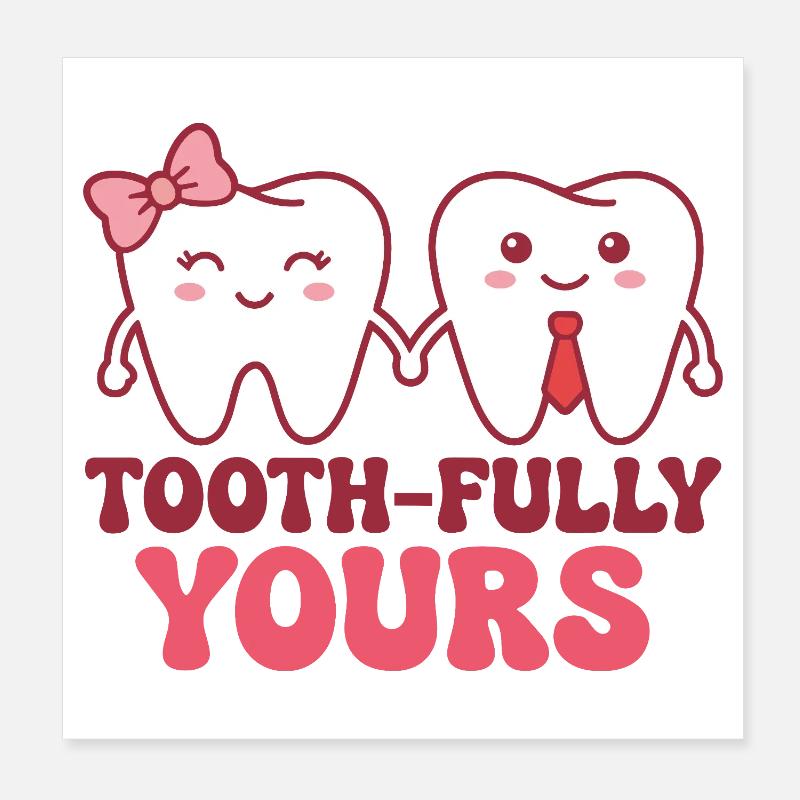 Couple Dental Assistant Dentist Poster 8" x 8" (20x20 cm)