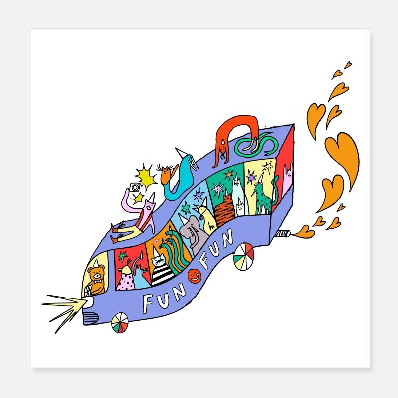 FUN_FUN_EXPRESS - Poster 8" x 8" (20x20 cm) - white