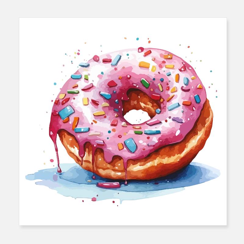 Donut avec des vermicelles Poster 20 x 20 cm