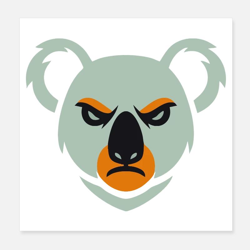Wütender Koala Blick Poster 20x20 cm