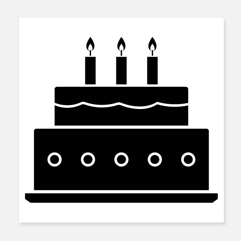 Birthday cake Poster 8" x 8" (20x20 cm)