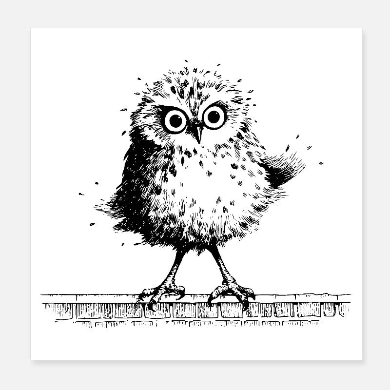 chouette mignonne Poster 20 x 20 cm