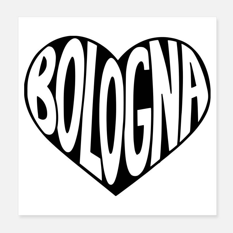 Bologna Herz Typografie Poster 20x20 cm