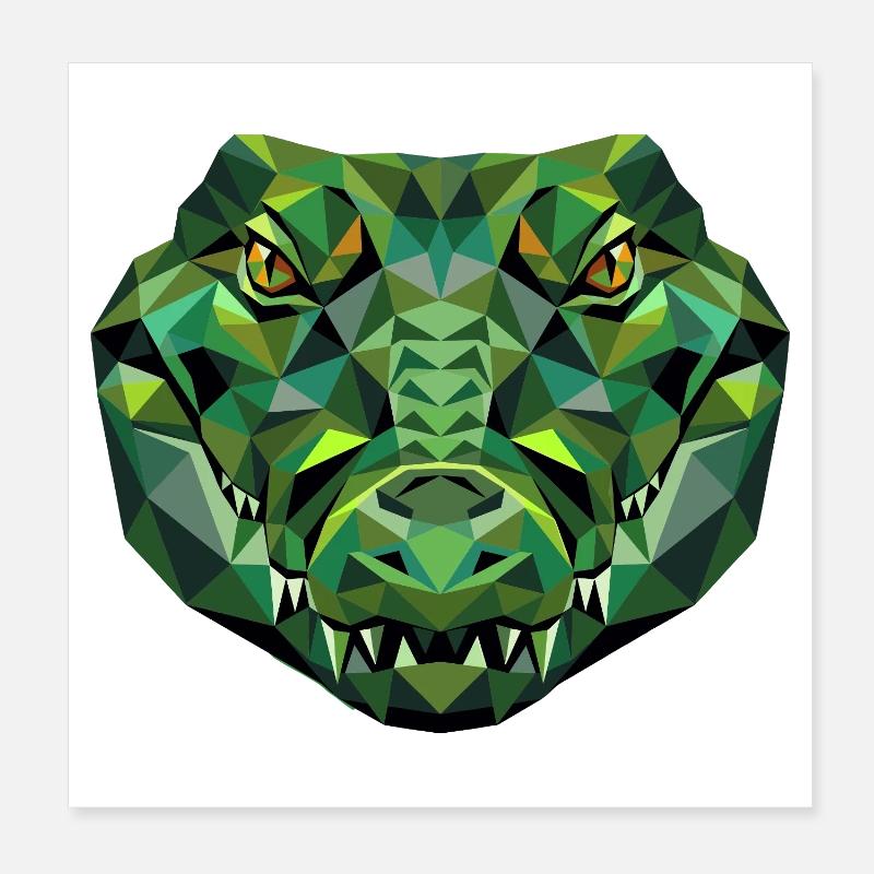 Crocodile Alligator Reptile Crocodile Adore les Crocodiles Poster 20 x 20 cm