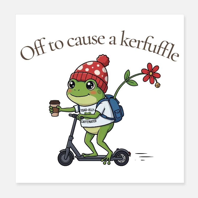 Frosch auf Roller: Kerfuffle Poster 20x20 cm