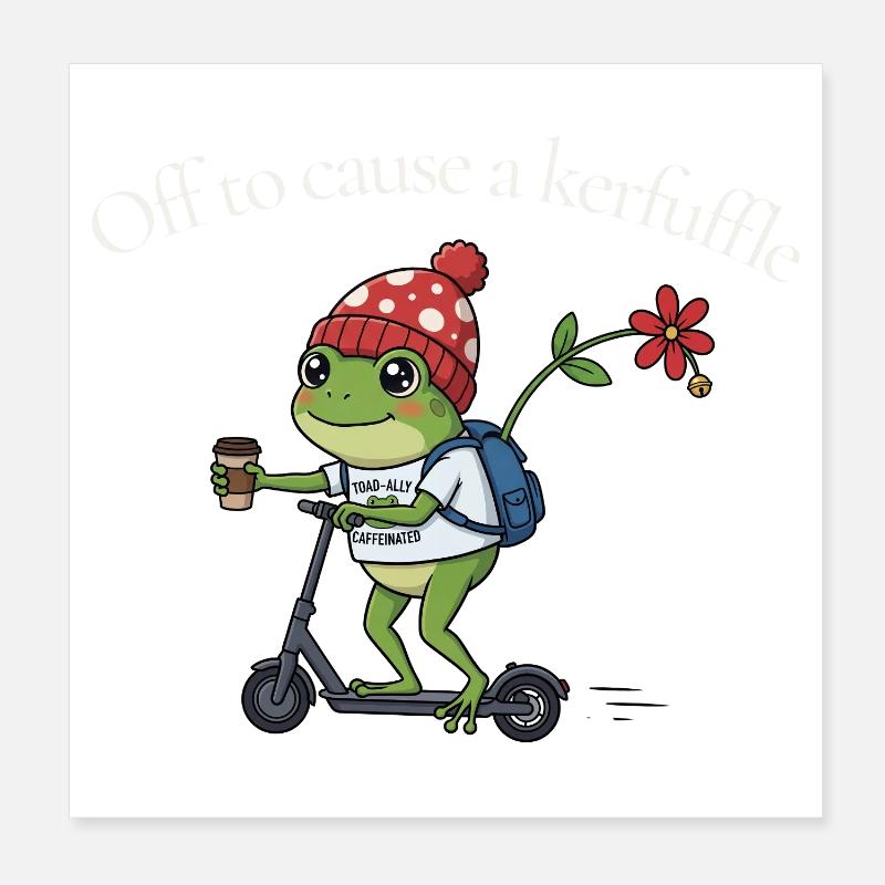 Aventure café Grenouille en tournée Poster 20 x 20 cm