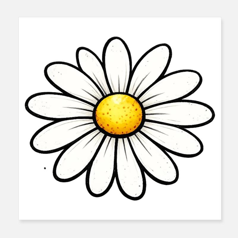 Daisy Flower Spring Poster 8" x 8" (20x20 cm)