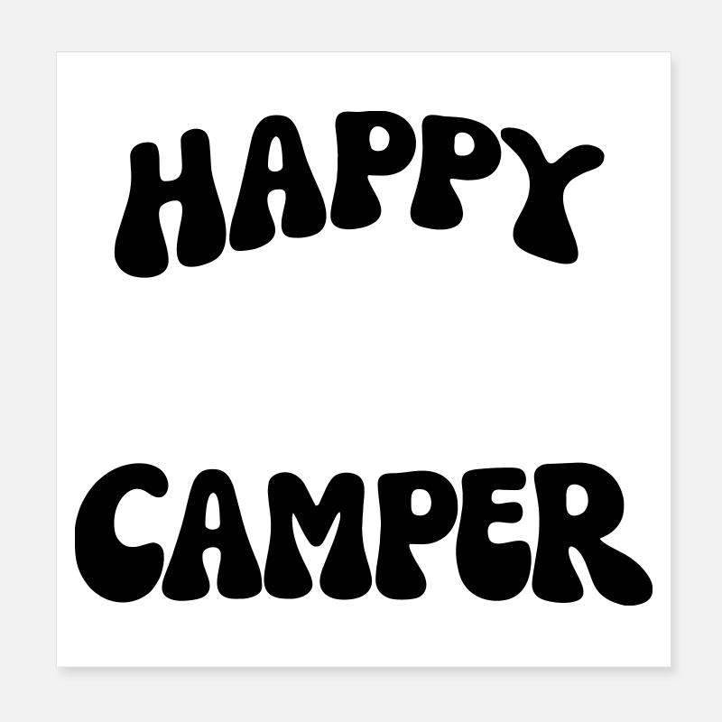 Campeur heureux Poster 20 x 20 cm