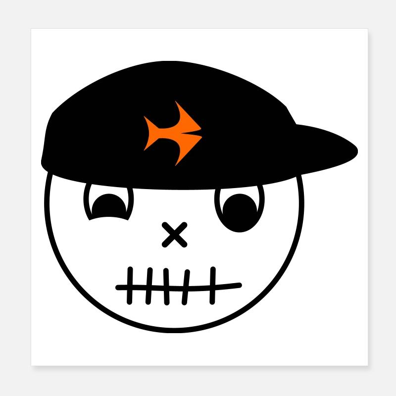 Souriant avec un bonnet à poisson Poster 20 x 20 cm