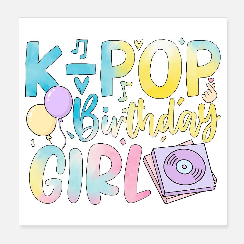 Fille d’anniversaire K-Pop Poster 20 x 20 cm